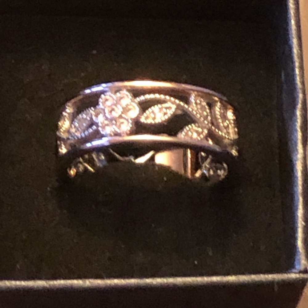 Rose gold and sterling silver ring